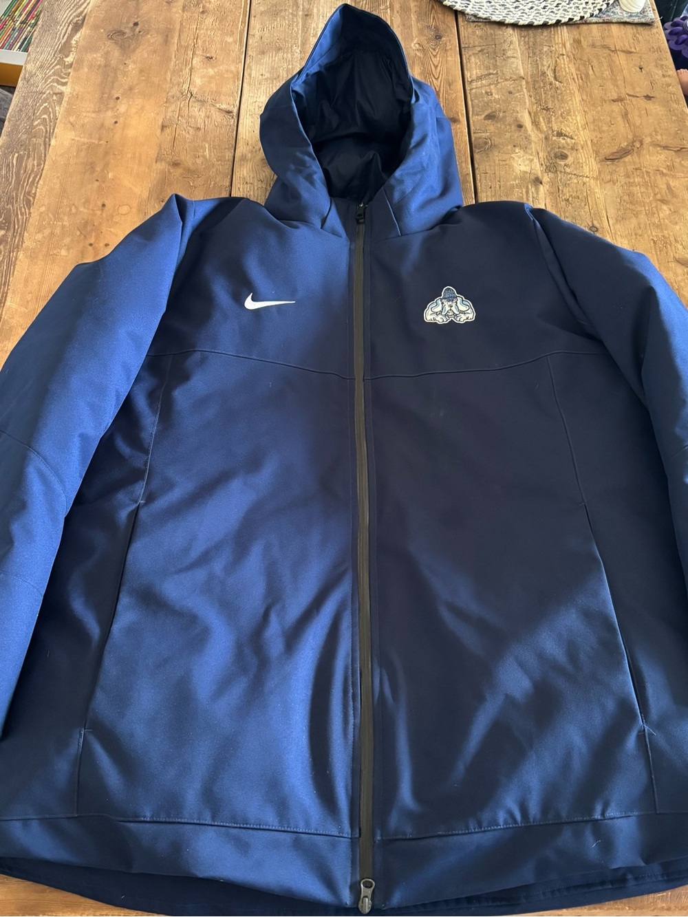 Nike Team Down Fill Parka 550 Coat Navy Team Issued John Jay Athletics